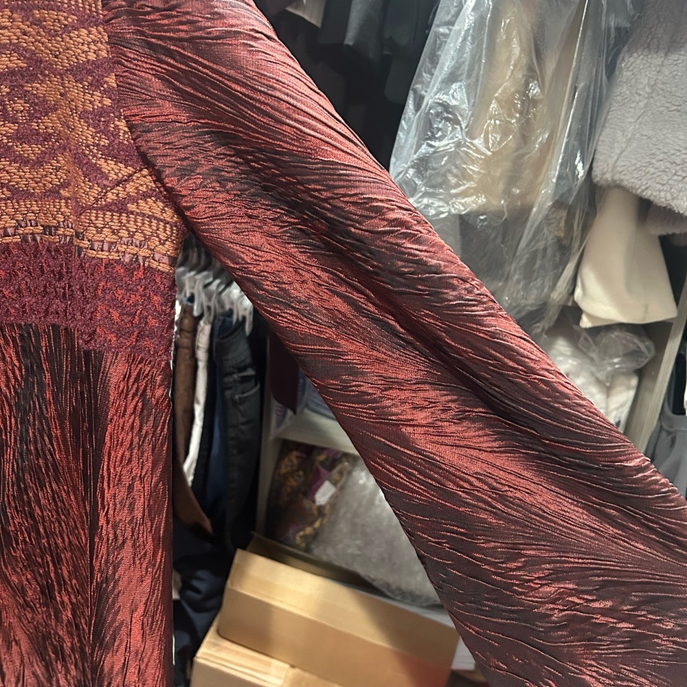 Zonda Nellis silk wool blend wearable art duster cardigan 100% silk lining - Picture 10 of 16